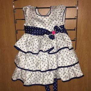 Polkadot white and blue formal dress